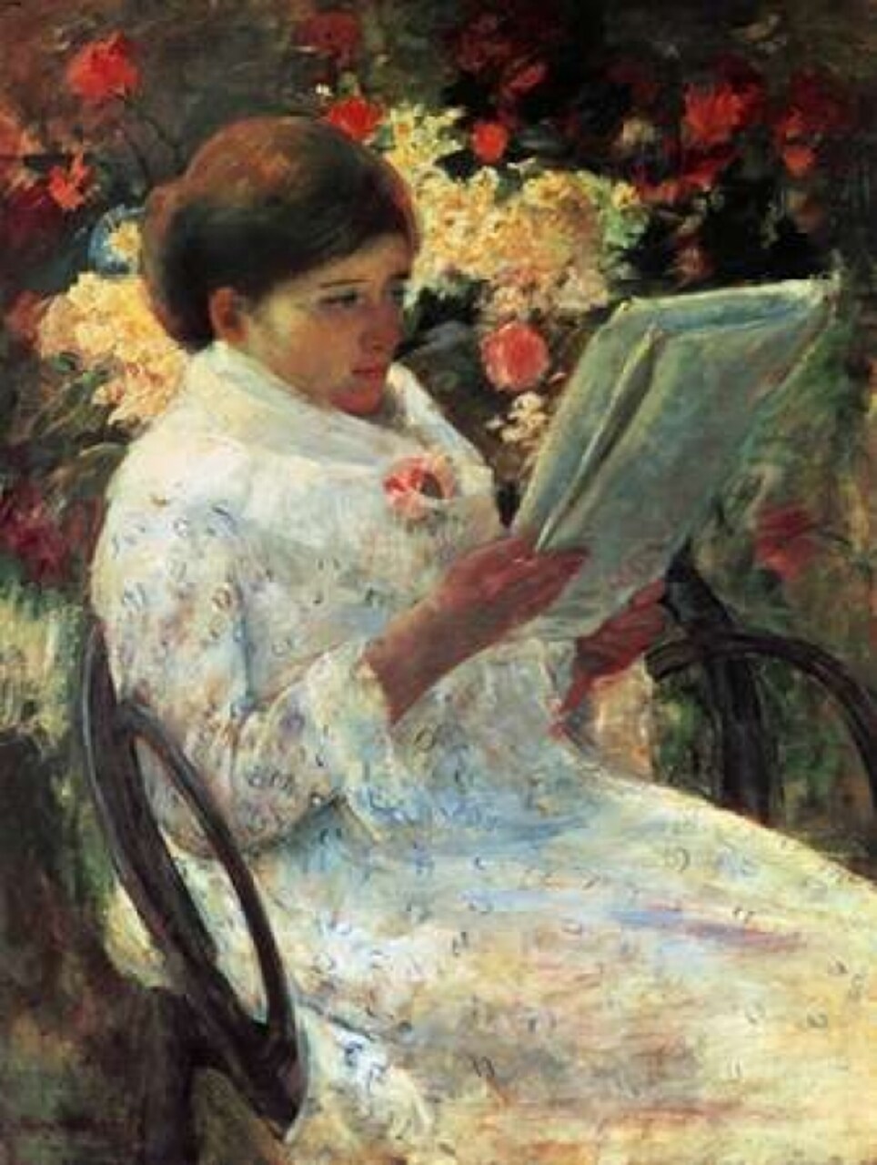 Woman Reading In A Garden 1880 Poster Print by  Mary Cassatt - Item # VARPDX372754